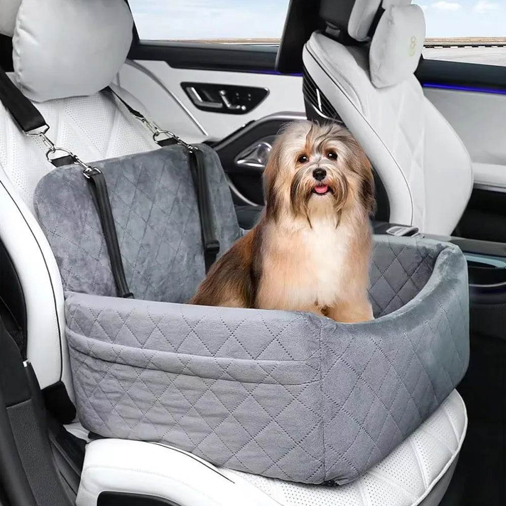 Pet Car Seat Kennel Puppy Cat Out Seat Mat Removable Washable Anti-Slip Base Front and Rear Row Dog Out Safety Seat Travel Nest
