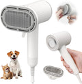 2-in-1 Pet Hair Dryer & Grooming Brush for Dogs and Cats, Adjustable Temperature/Speed, Portable Shedding Tool